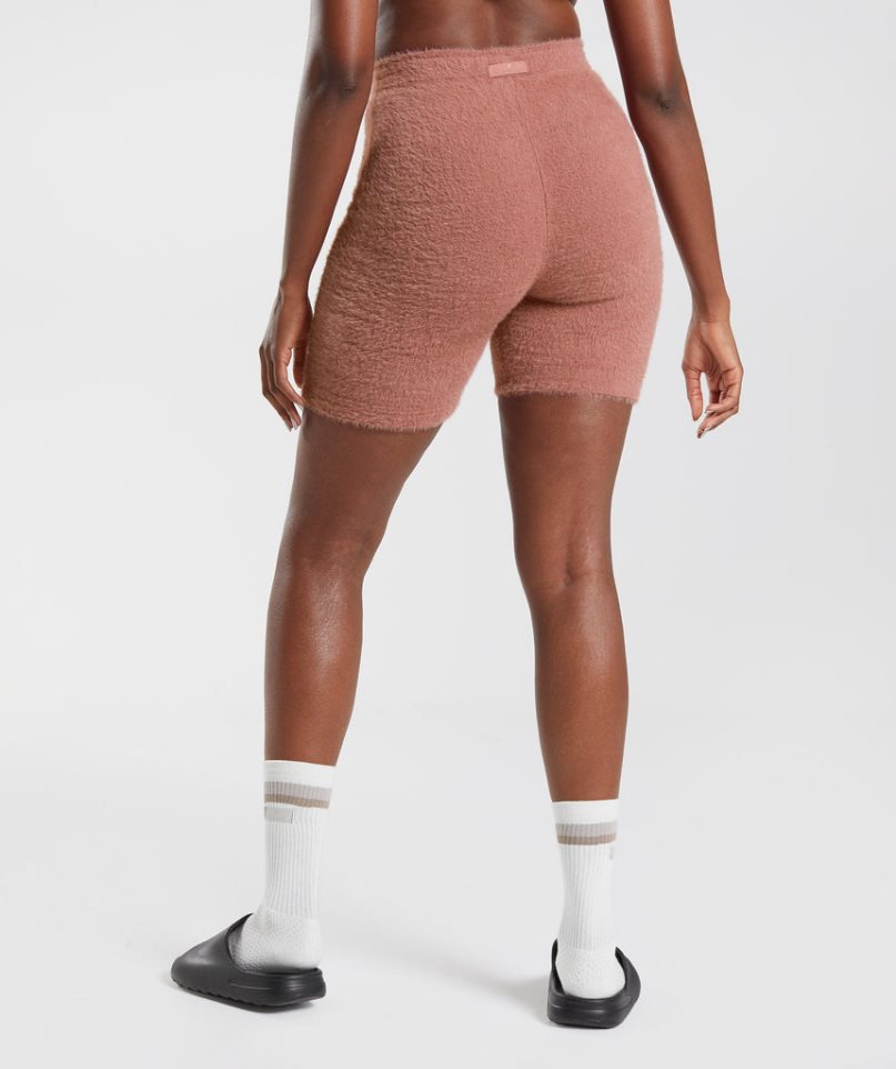 Women's Gymshark Whitney Eyelash Knit Shorts Pink | CA 506A18